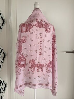 Coach Pink Horse & Carriage Silk Scarf